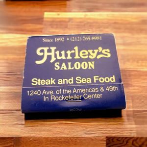 Vintage Hurley's Saloon Restaurant Bar Matchbook New York City Unstruck